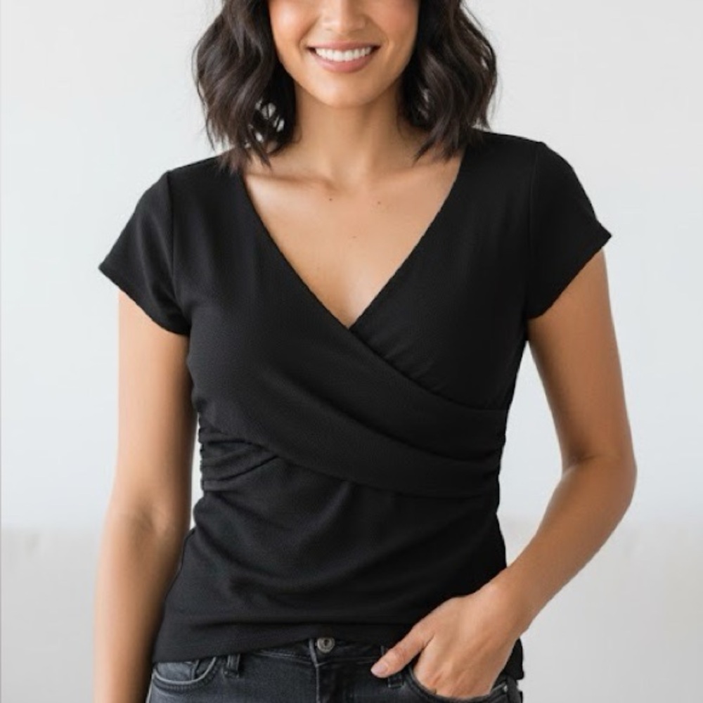 a new day Black Short Sleeve Top